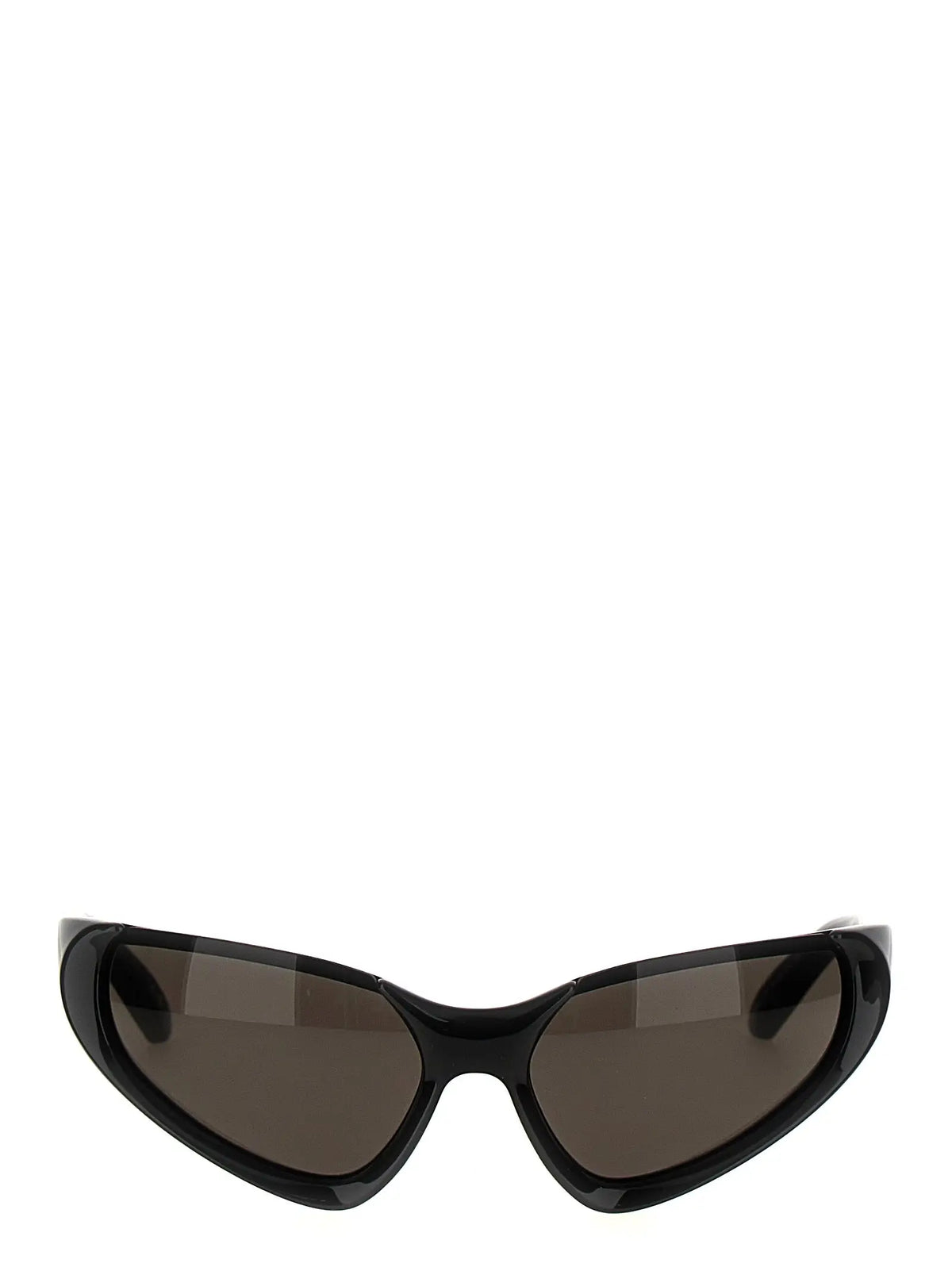 Lunettes de soleil balenciaga en nylon noir avec monture cat-eye et verres gris foncé