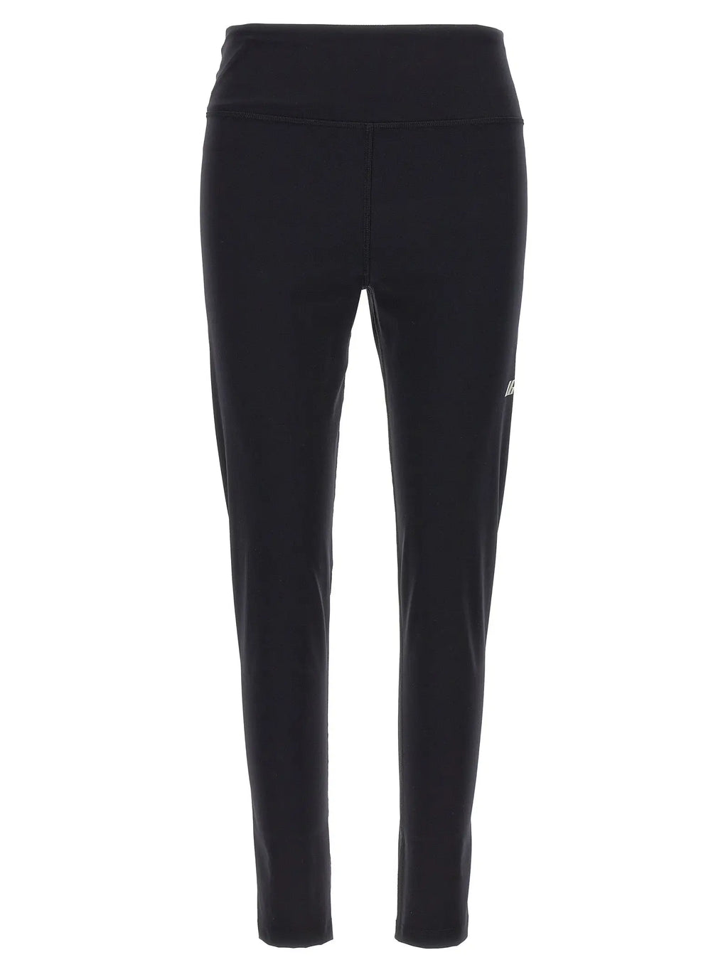 Legging balenciaga noir en polyamide taille haute avec logo blanc discret sur la cuisse