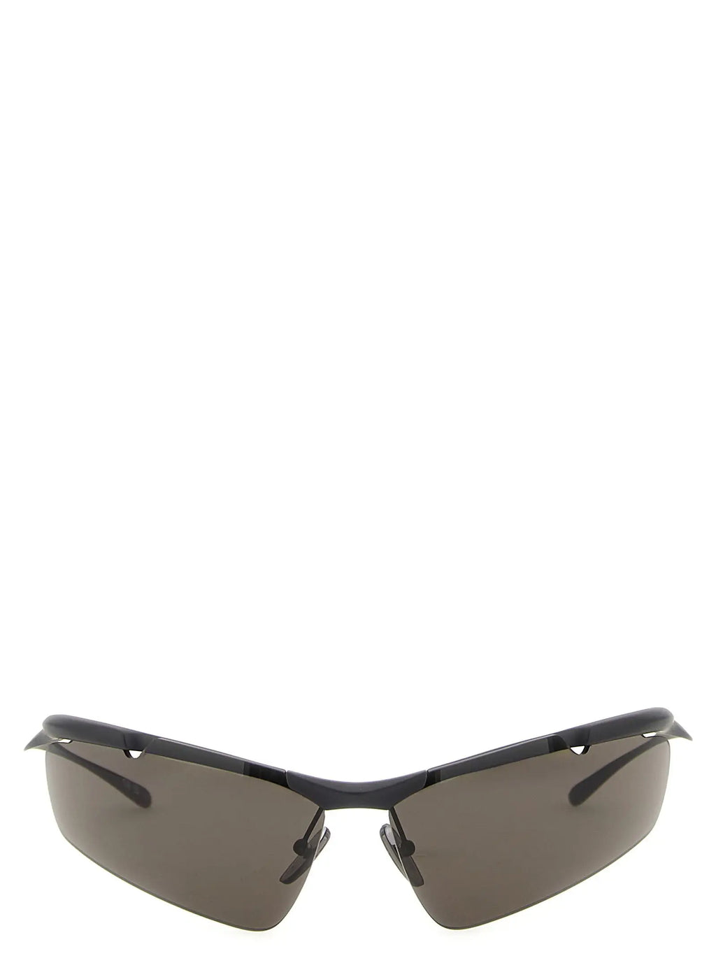 Lunettes de soleil balenciaga noires en polyamide avec monture noire et verres gris foncé au design moderne