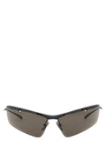 Lunettes de soleil balenciaga noires en polyamide avec monture noire et verres gris foncé au design moderne