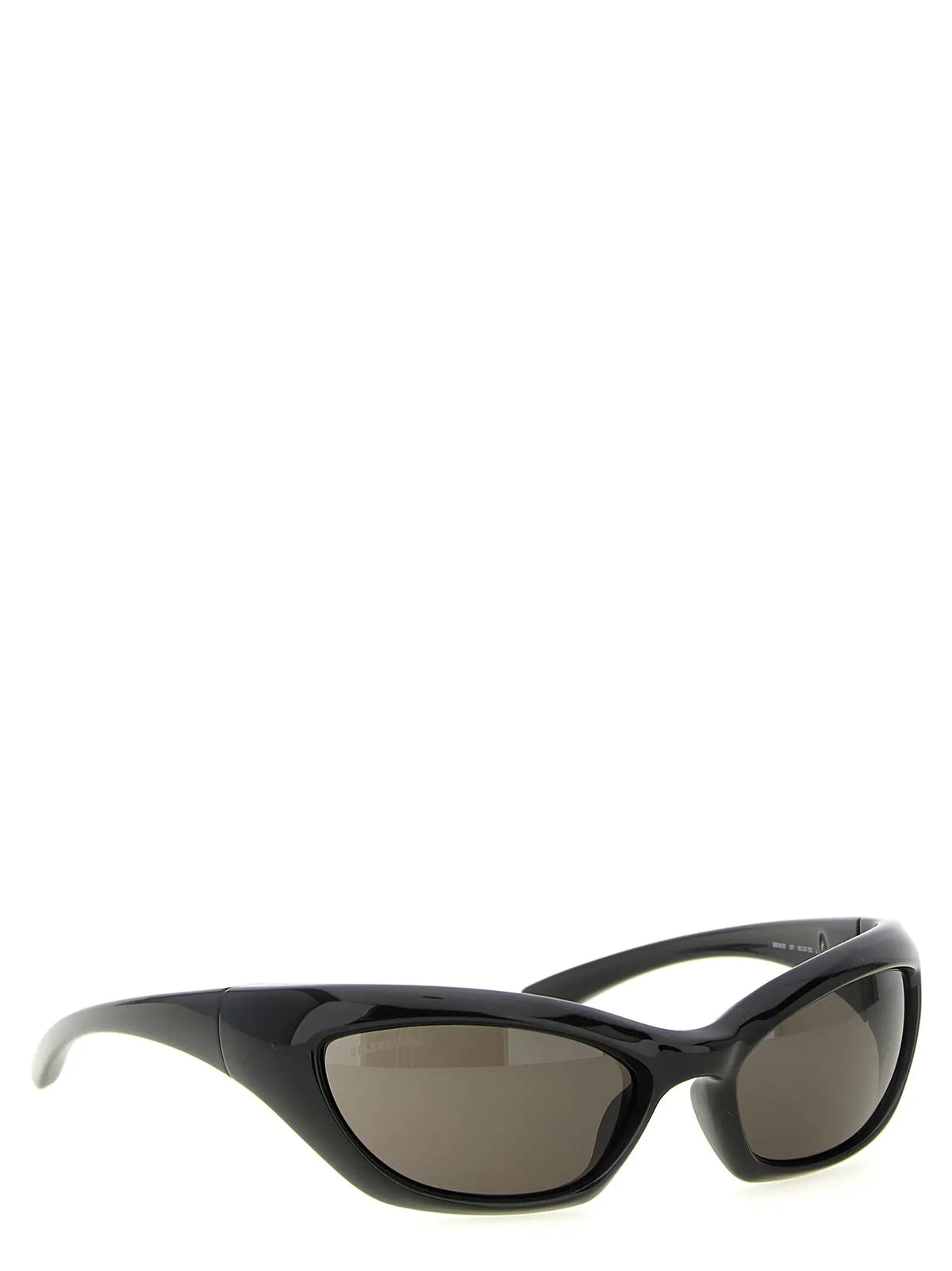 Lunettes de soleil balenciaga noires en polyamide avec verres gris foncé et design angulaire épuré