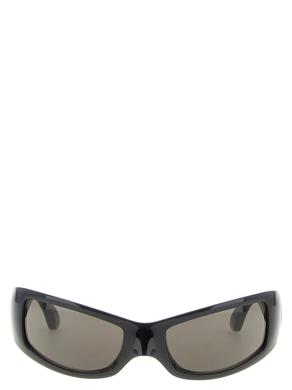 Lunettes de soleil balenciaga noires en polyamide avec monture en acétate et verres gris foncé angulaires
