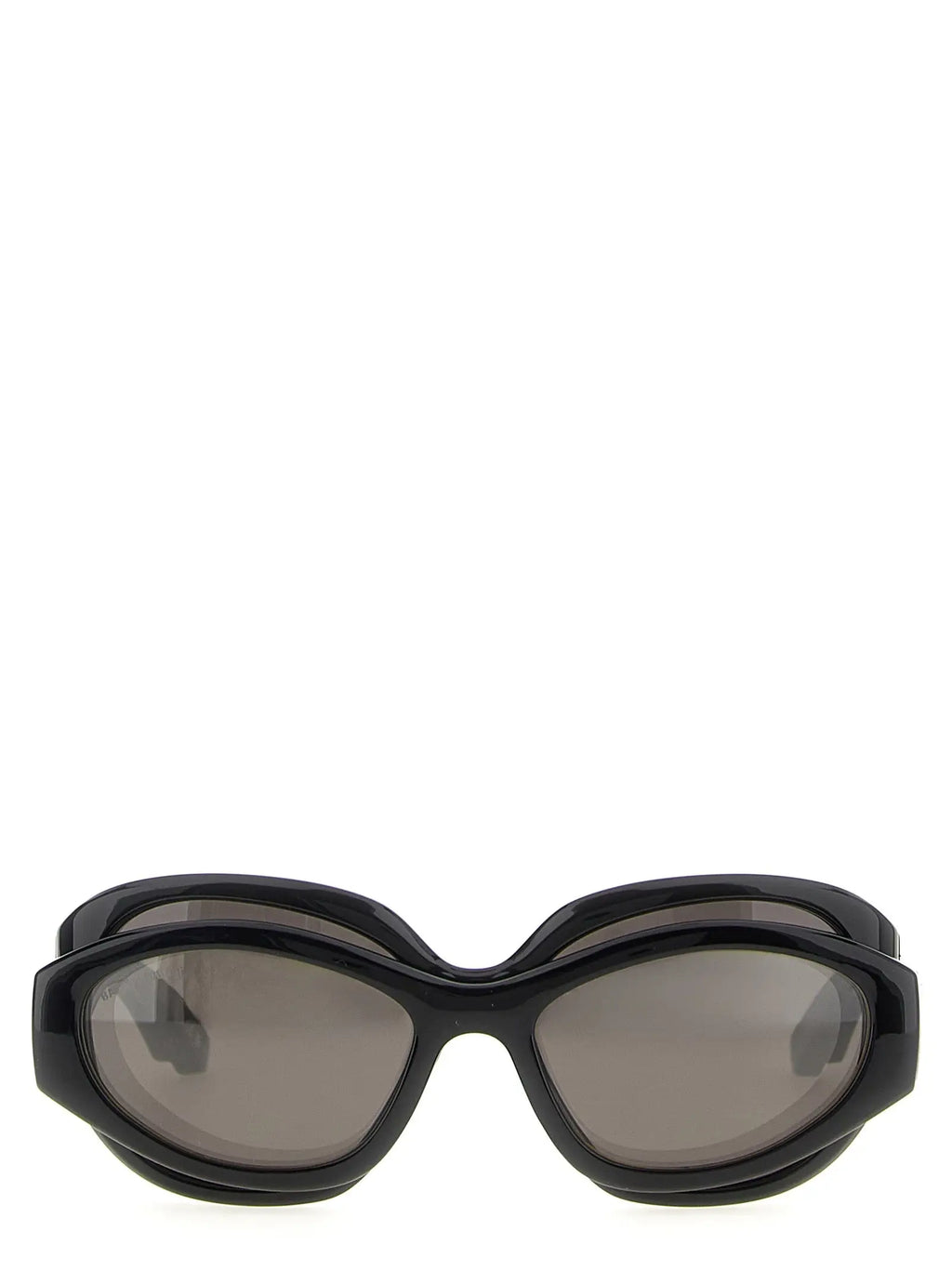 Lunettes de soleil Balenciaga noires en polyamide avec verres gris dégradés et monture géométrique audacieuse
