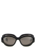 Lunettes de soleil Balenciaga noires en polyamide avec verres gris dégradés et monture géométrique audacieuse