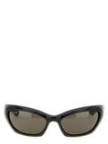 Lunettes de soleil balenciaga noires en polyamide avec verres gris foncé et monture cat-eye