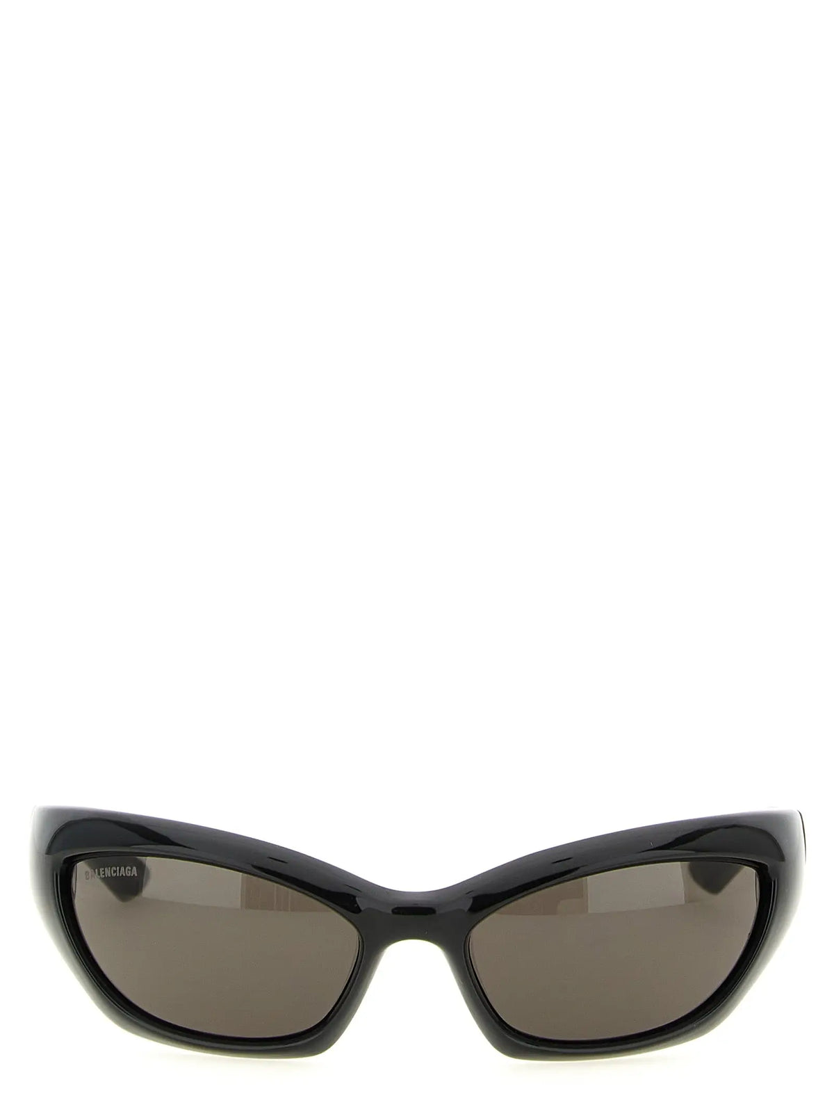 Lunettes de soleil balenciaga noires en polyamide avec verres gris foncé et monture cat-eye
