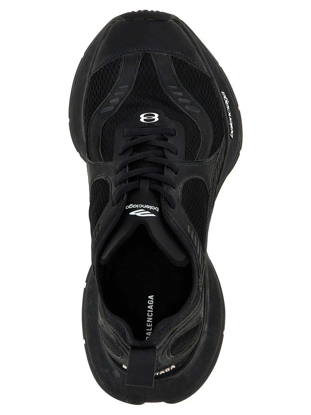 Baskets athlétiques balenciaga noires en polyester avec empeigne en mesh et semelle chunky robuste