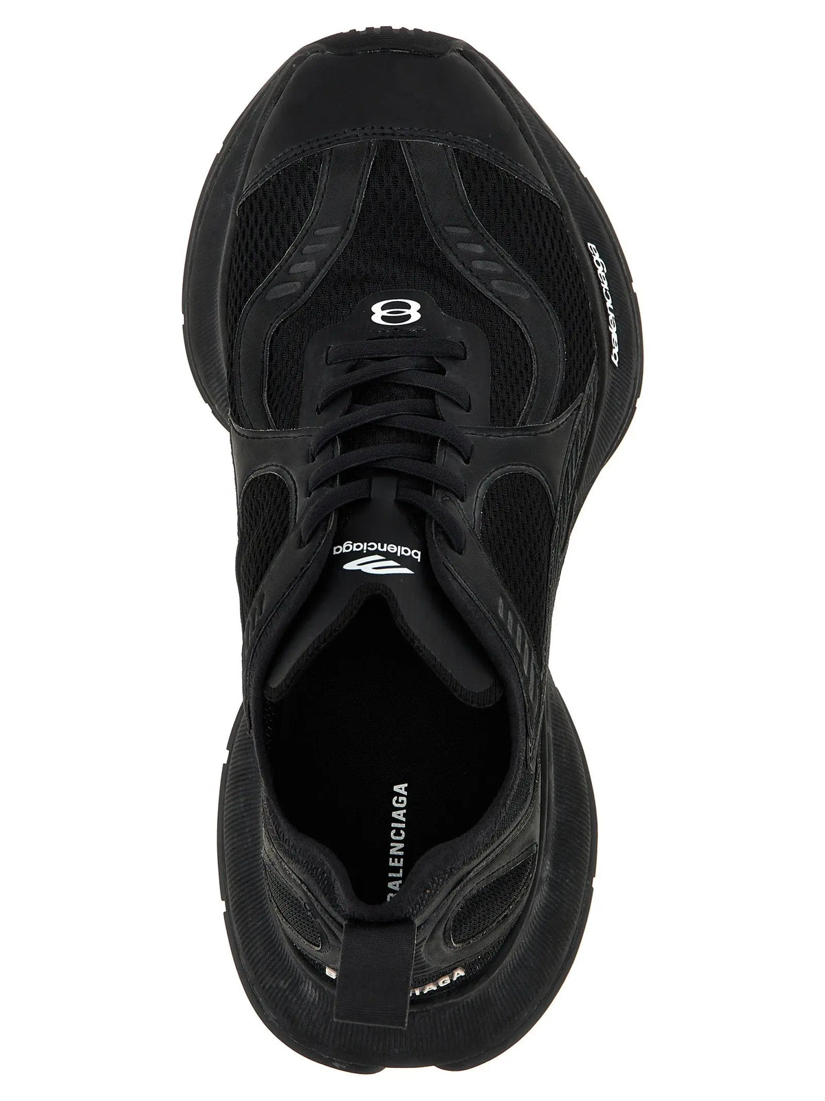 Baskets athlétiques balenciaga noires en polyester avec empeigne en mesh et semelle chunky robuste