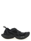 Balenciaga black polyester athletic sneakers with chunky sole and mesh upper for athletic use