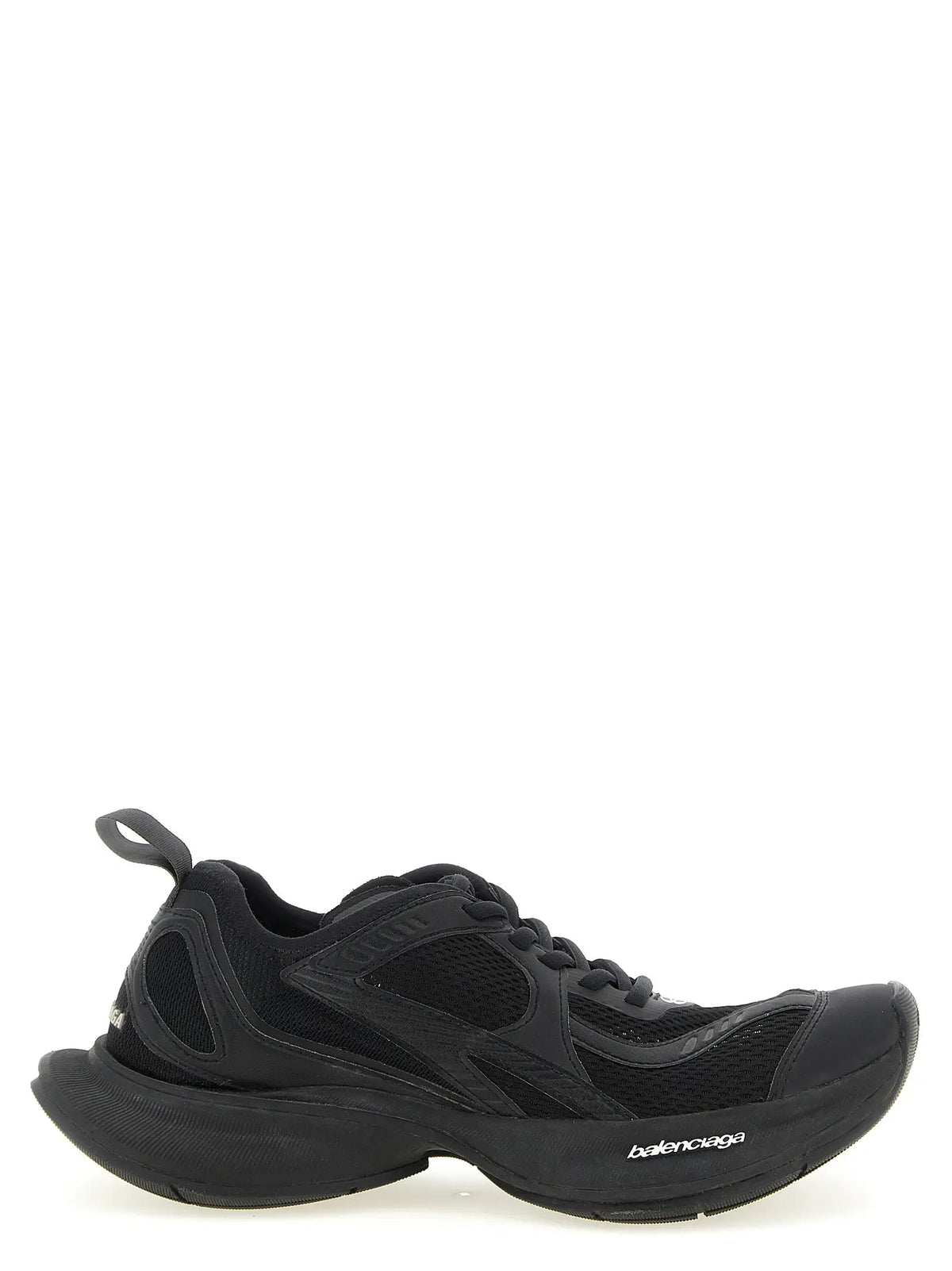Balenciaga black polyester athletic sneakers with chunky sole and mesh upper for athletic use