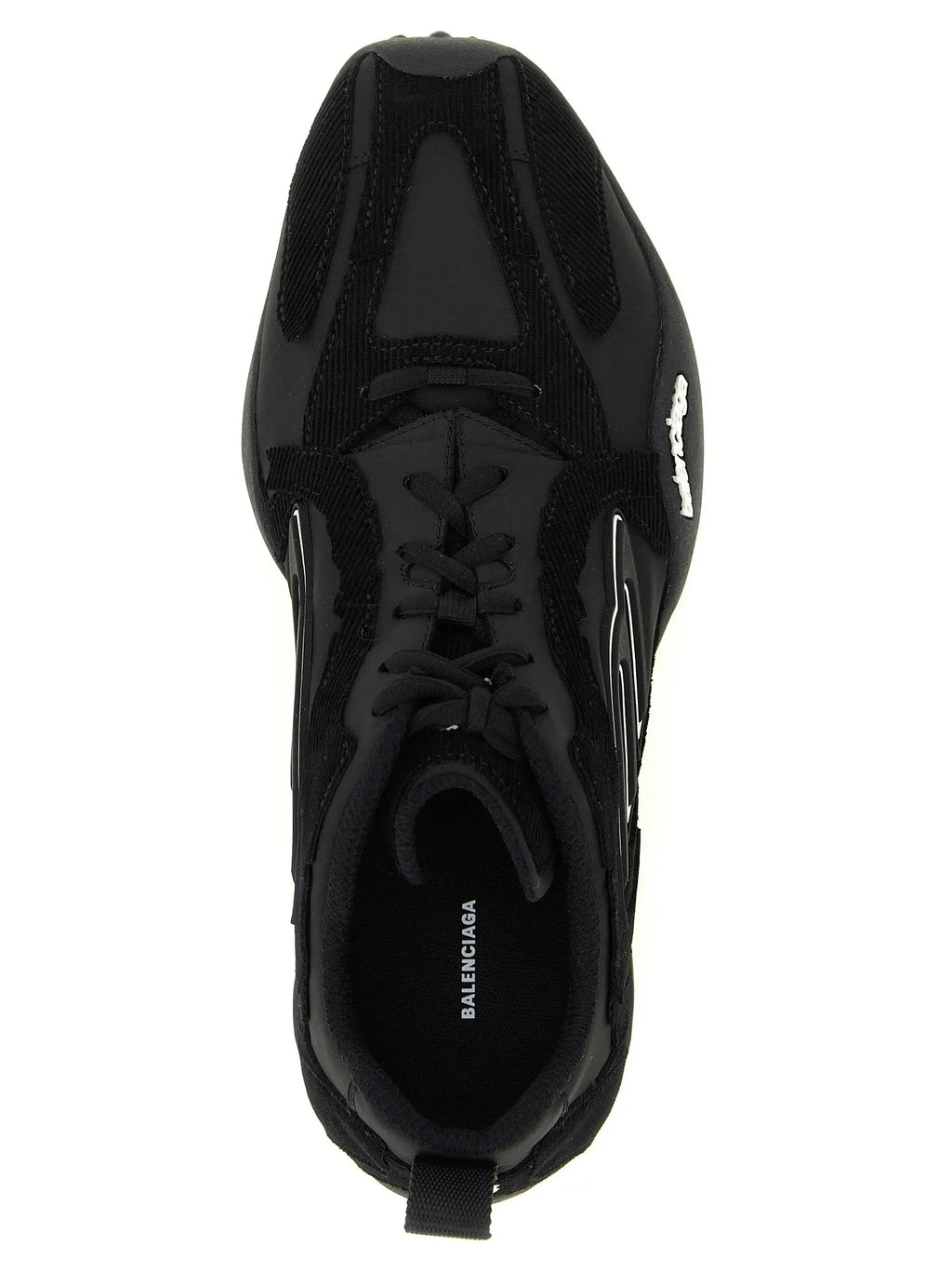 Baskets athlétiques balenciaga noires en polyester avec design futuriste brillant et mat