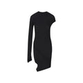 Robe cocktail asymétrique noire en polyester balenciaga avec une manche longue et découpe latérale