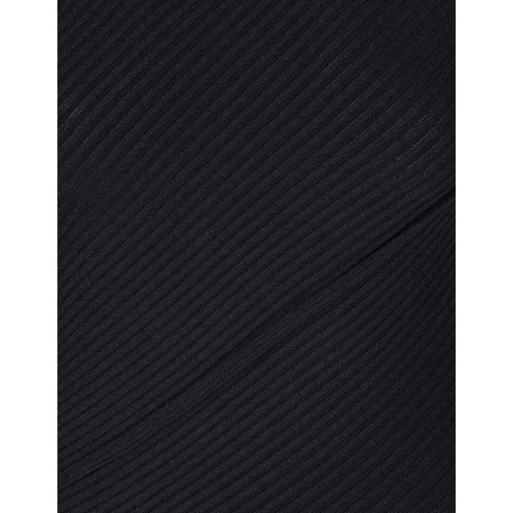 Robe cocktail balenciaga noire en polyester avec tissu côtelé noir et motif en diagonale texturé