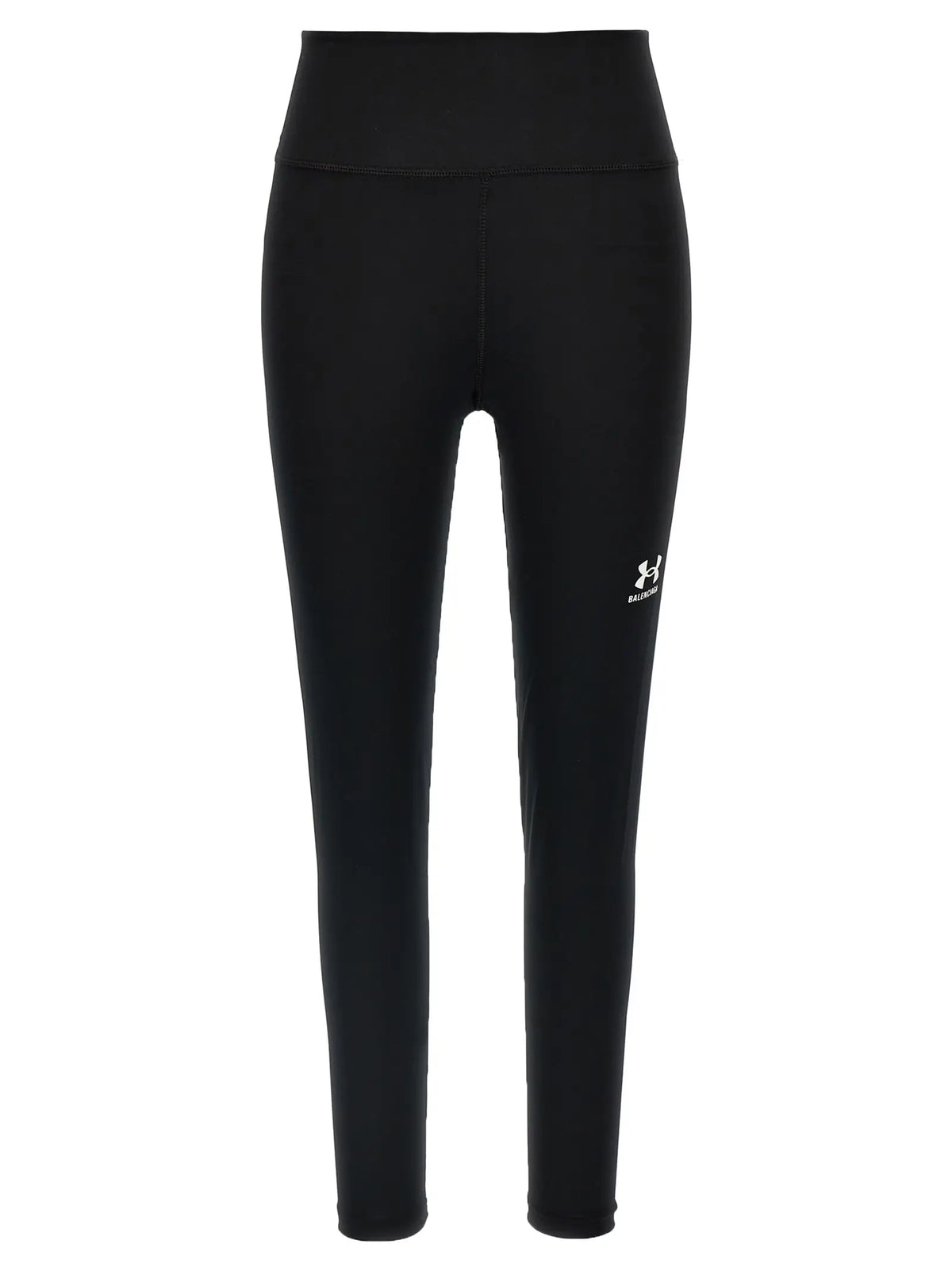 Legging balenciaga noir en polyester avec logo blanc under armour sur la cuisse gauche