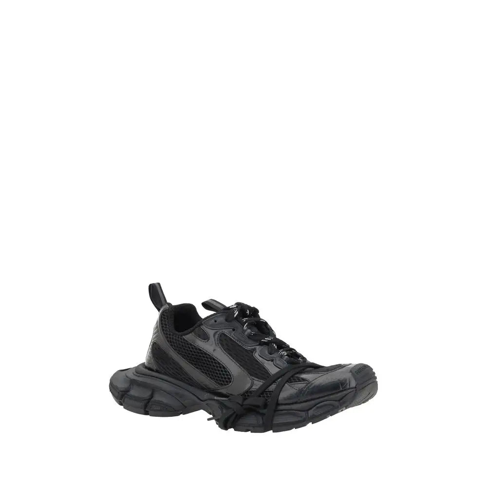 Baskets balenciaga noires en polyéthylène avec semelle épaisse et détails en mesh athlétiques