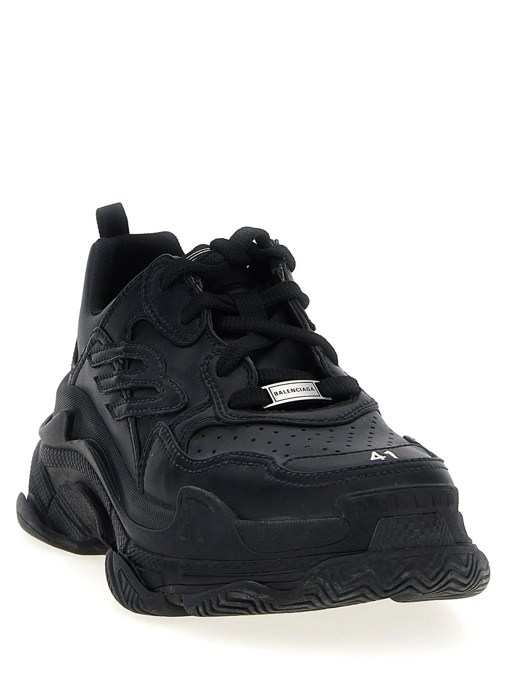 Baskets balenciaga noires en polyéthylène avec textures superposées et semelle épaisse pour activité sportive