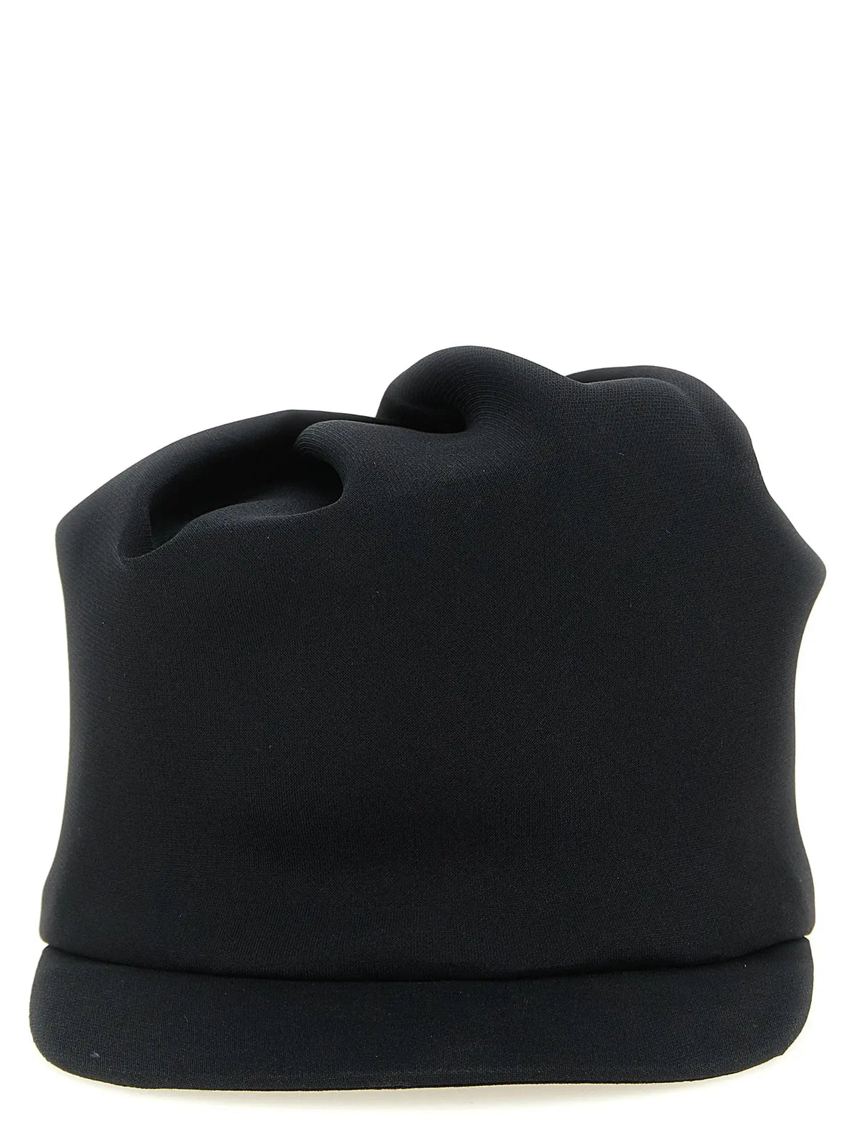 Balenciaga casquette noire en soie avec couronne arrondie et bord rentré en tissu doux