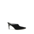 Balenciaga mules en cuir daim noir avec bout pointu élégant et talon stiletto fin