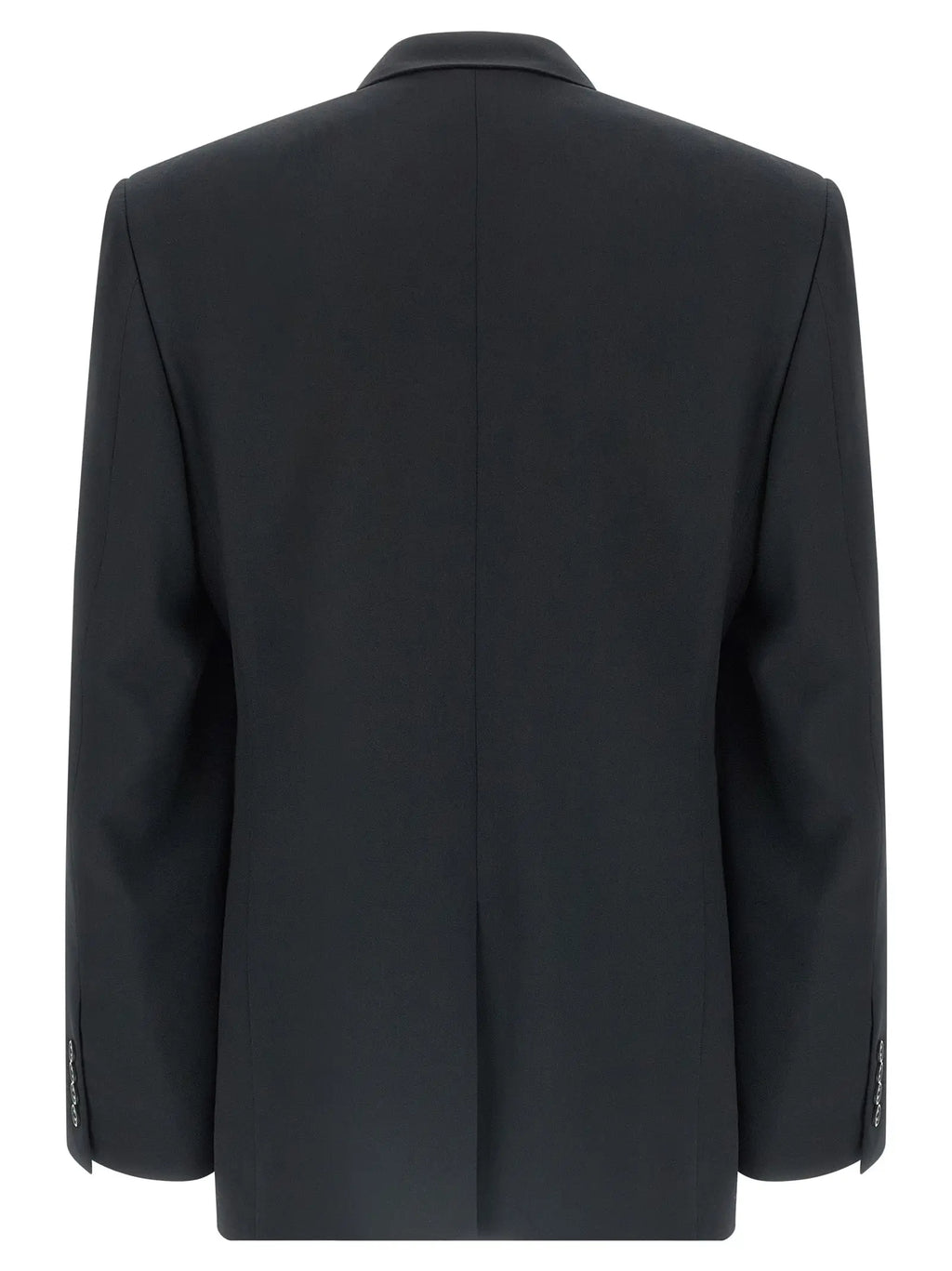 Blazer noir en laine balenciaga avec dos structuré et coutures discrètes