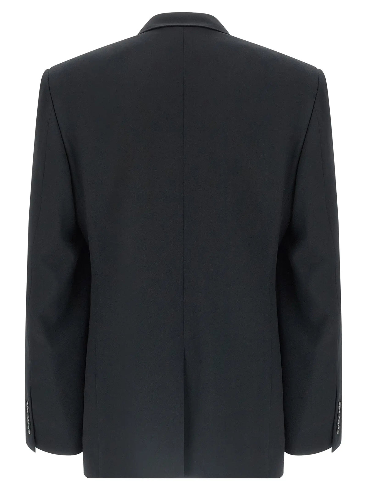 Blazer noir en laine balenciaga avec dos structuré et coutures discrètes