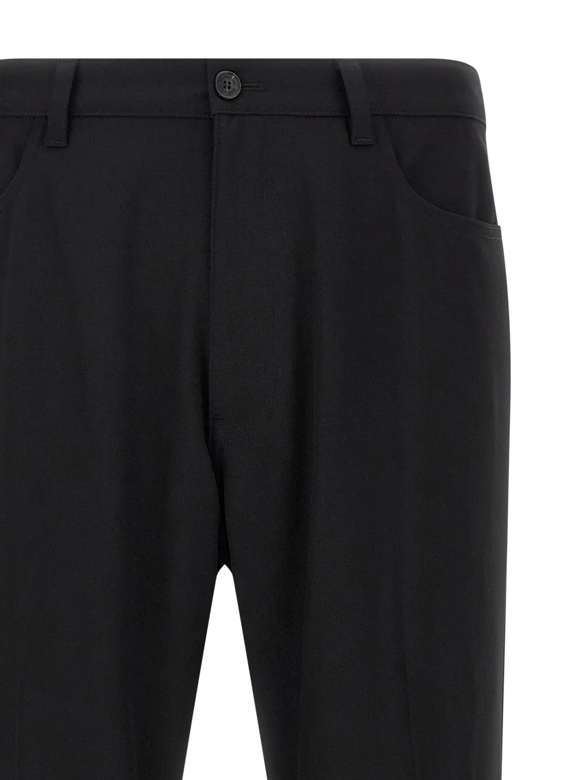 Pantalon habillé en laine noire balenciaga avec coupe moderne et plis subtils à la taille