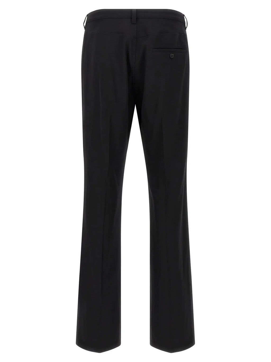 Pantalon habillé en laine noir balenciaga vue arrière avec coupe droite et plis subtils au dos