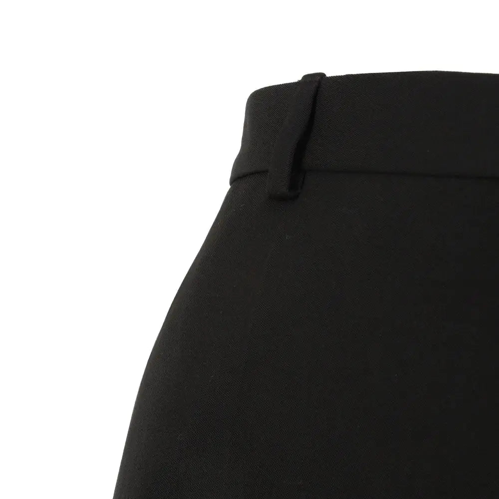 Pantalon évasé balenciaga noir en laine avec taille structurée et coutures discrètes