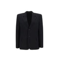 Blazer noir tailored balenciaga en laine avec fermeture à deux boutons et revers crantés classique