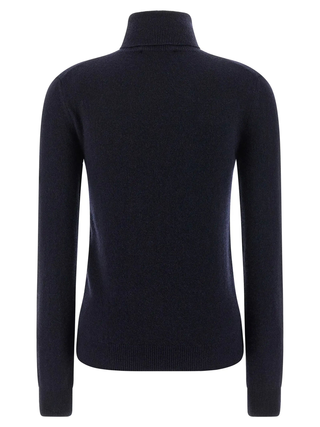 Balenciaga blue cashmere cardigan bleu marine à col roulé en maille côtelée ajustée en cachemire