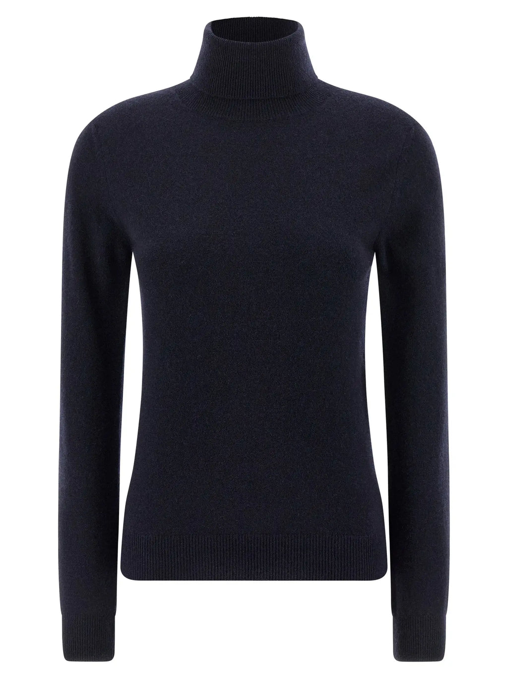 Balenciaga cardigan en cachemire bleu avec col roulé côtelé ajusté en marine élégant