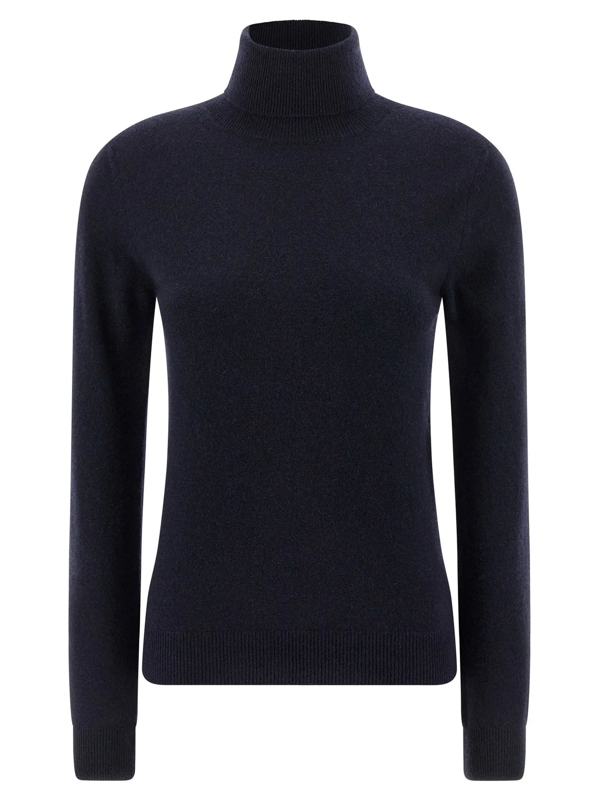 Balenciaga cardigan en cachemire bleu avec col roulé côtelé ajusté en marine élégant