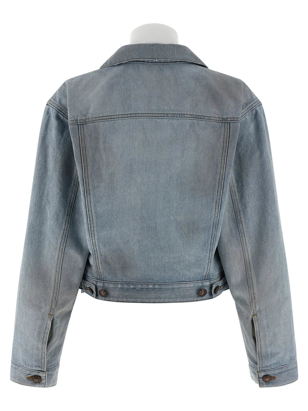 Veste en denim bleu clair balenciaga en coton avec couture classique et poignets boutonnés