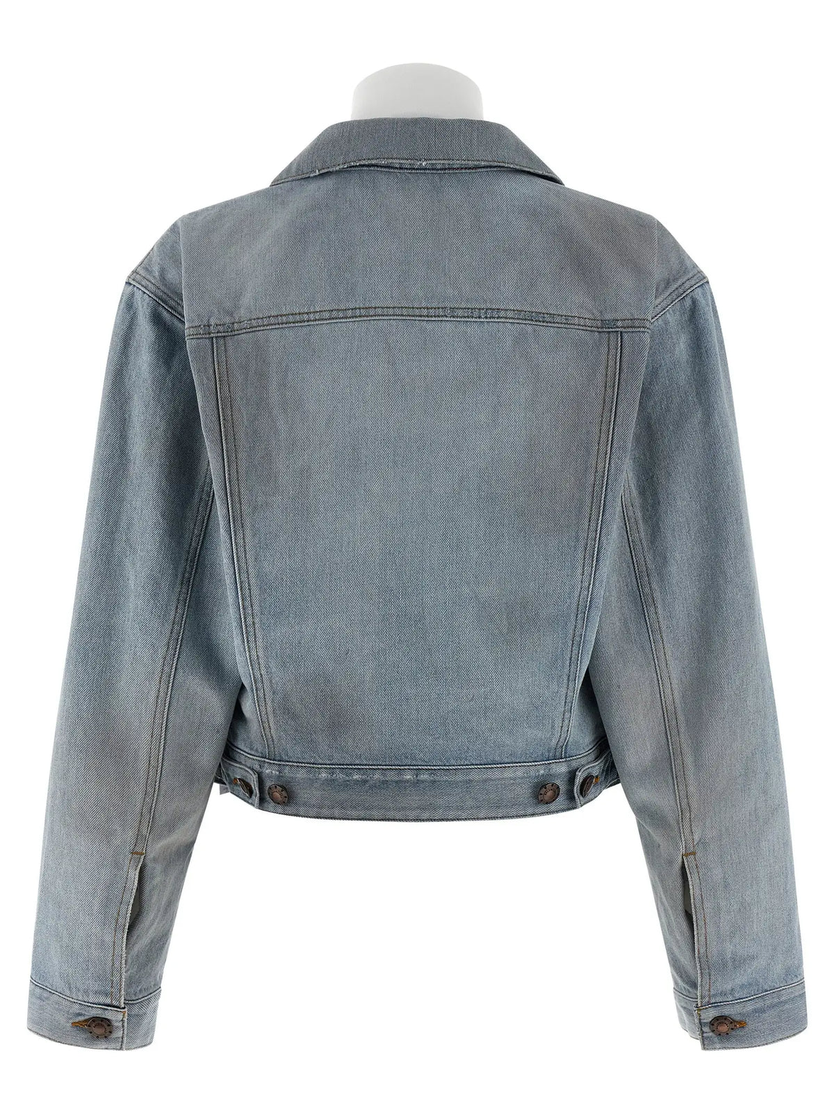 Veste en denim bleu clair balenciaga en coton avec couture classique et poignets boutonnés
