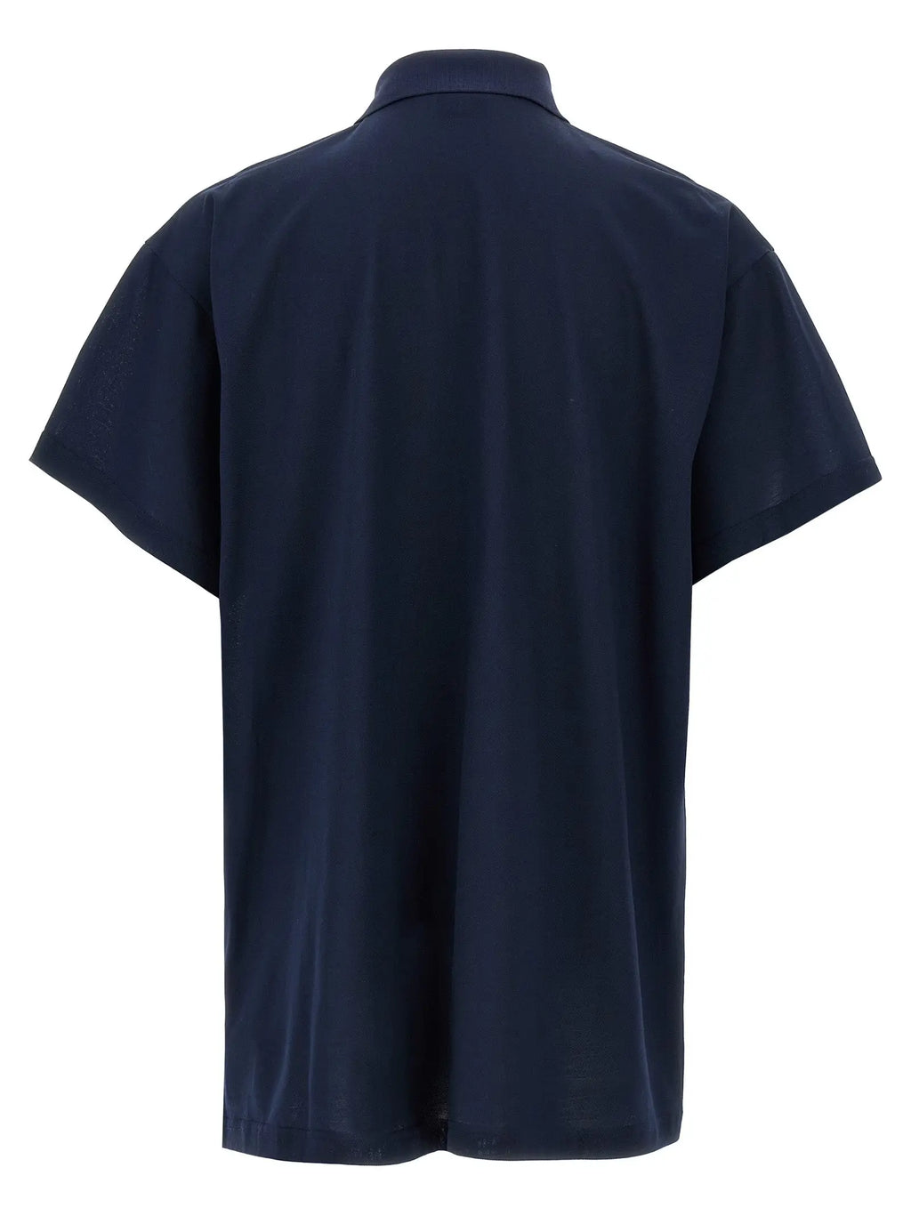 Chemise balenciaga bleu marine en coton à manches courtes avec boutons style polo