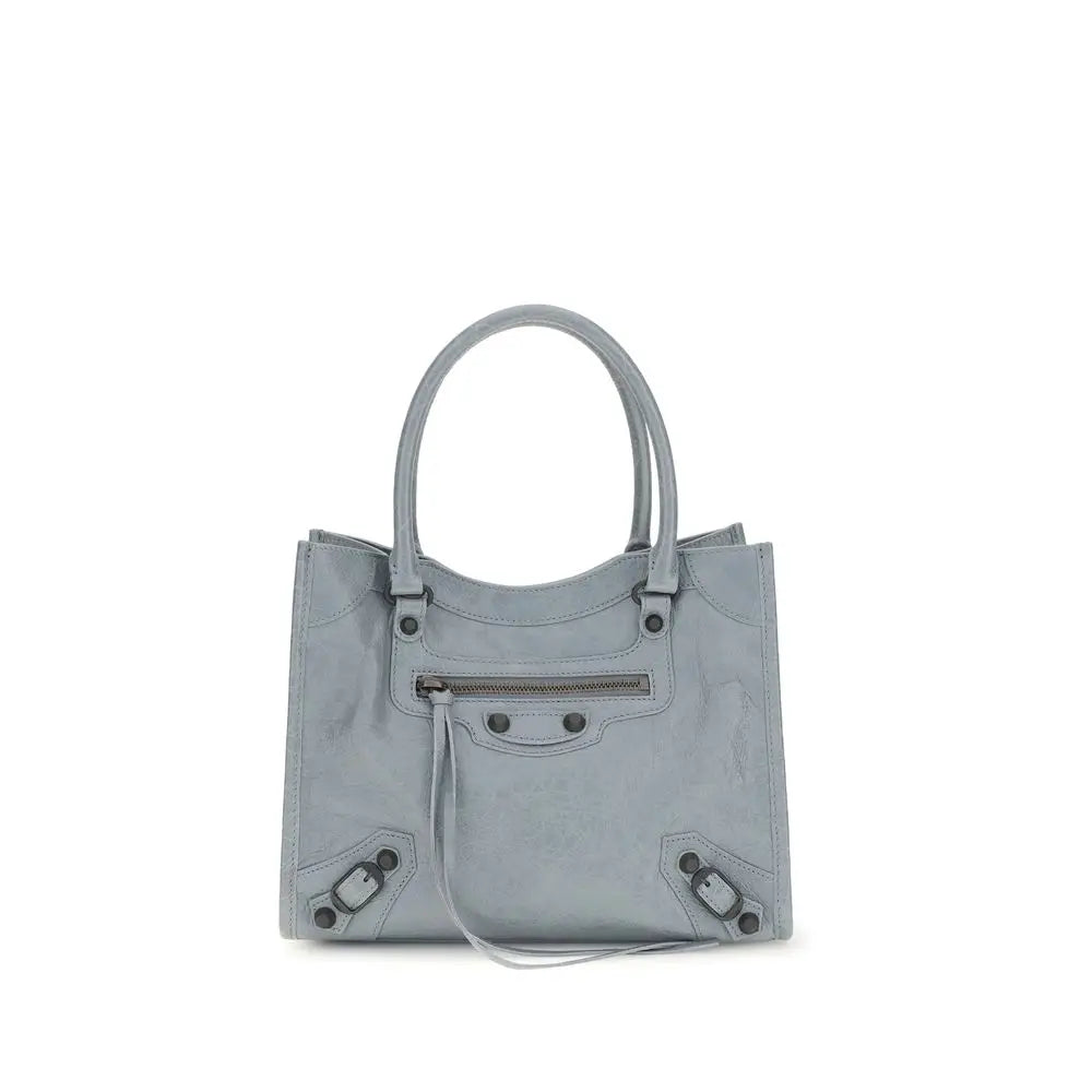 Sac à bandoulière balenciaga blue lamb ovis aries gris clair avec design structuré et ferrures métalliques signature