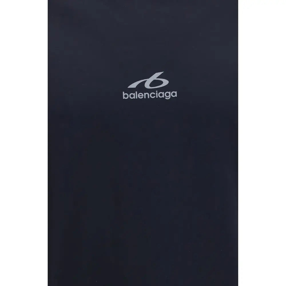 Carnet balenciaga bleu marine en polyamide avec logo argent minimaliste pour sportswear