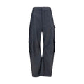 Pantalon cargo balenciaga bleu en laine avec poches latérales apparentes en denim bleu foncé coupe droite