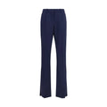 Pantalon en laine bleu marine balenciaga oves aries avec coupe droite et plis subtils à la taille