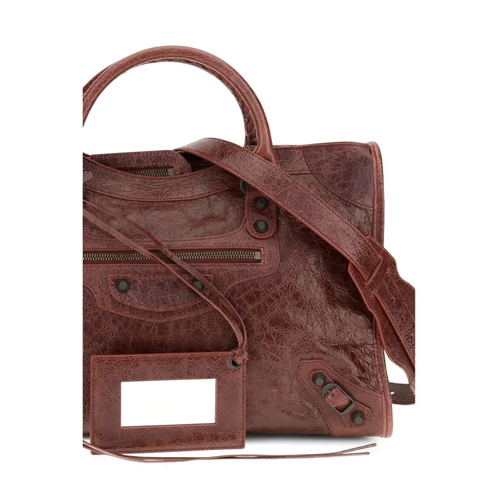 Sac bandoulière balenciaga bordeaux en cuir agneau ovis aries bordeaux avec poignées supérieures et bandoulière réglable