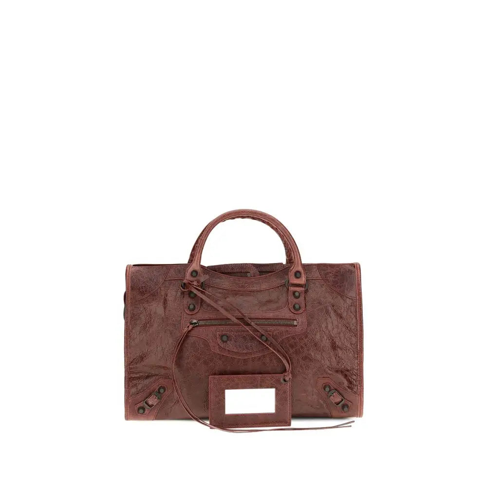 Sac bandoulière balenciaga bordeaux en cuir lamb ovis aries avec surface texturée et garnitures métalliques