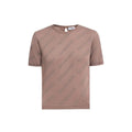Tee en maille manches courtes balenciaga couleur rose poussiére avec imprimé logo répétitif pour un style décontracté