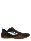 Balenciaga baskets athlétiques en polyester marron avec lacets bleu clair et logo blanc sur le côté