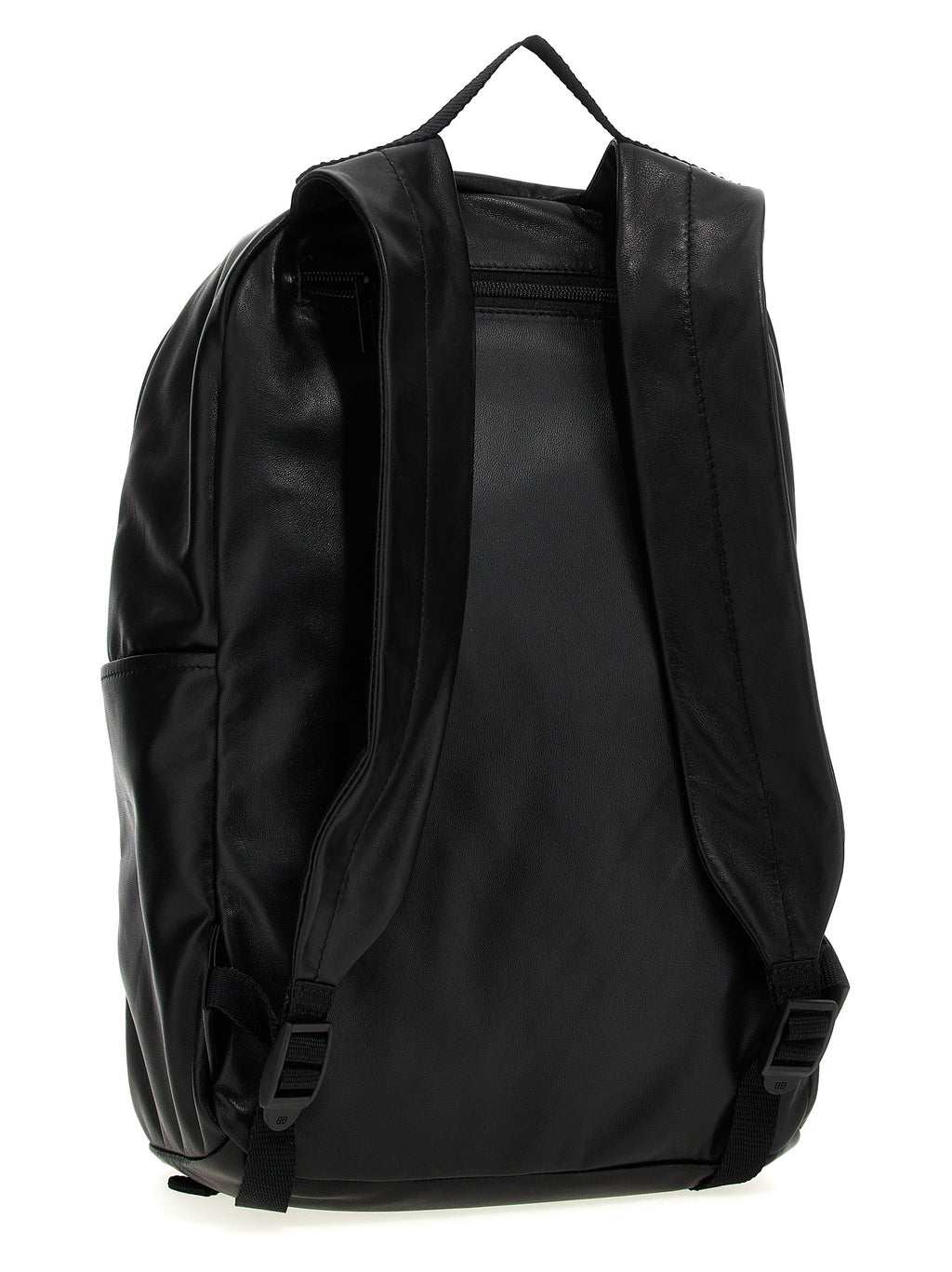 Sac à dos Balenciaga en cuir d'agneau bicolore, design élégant et moderne avec poignées en cuir et détails sophistiqués.