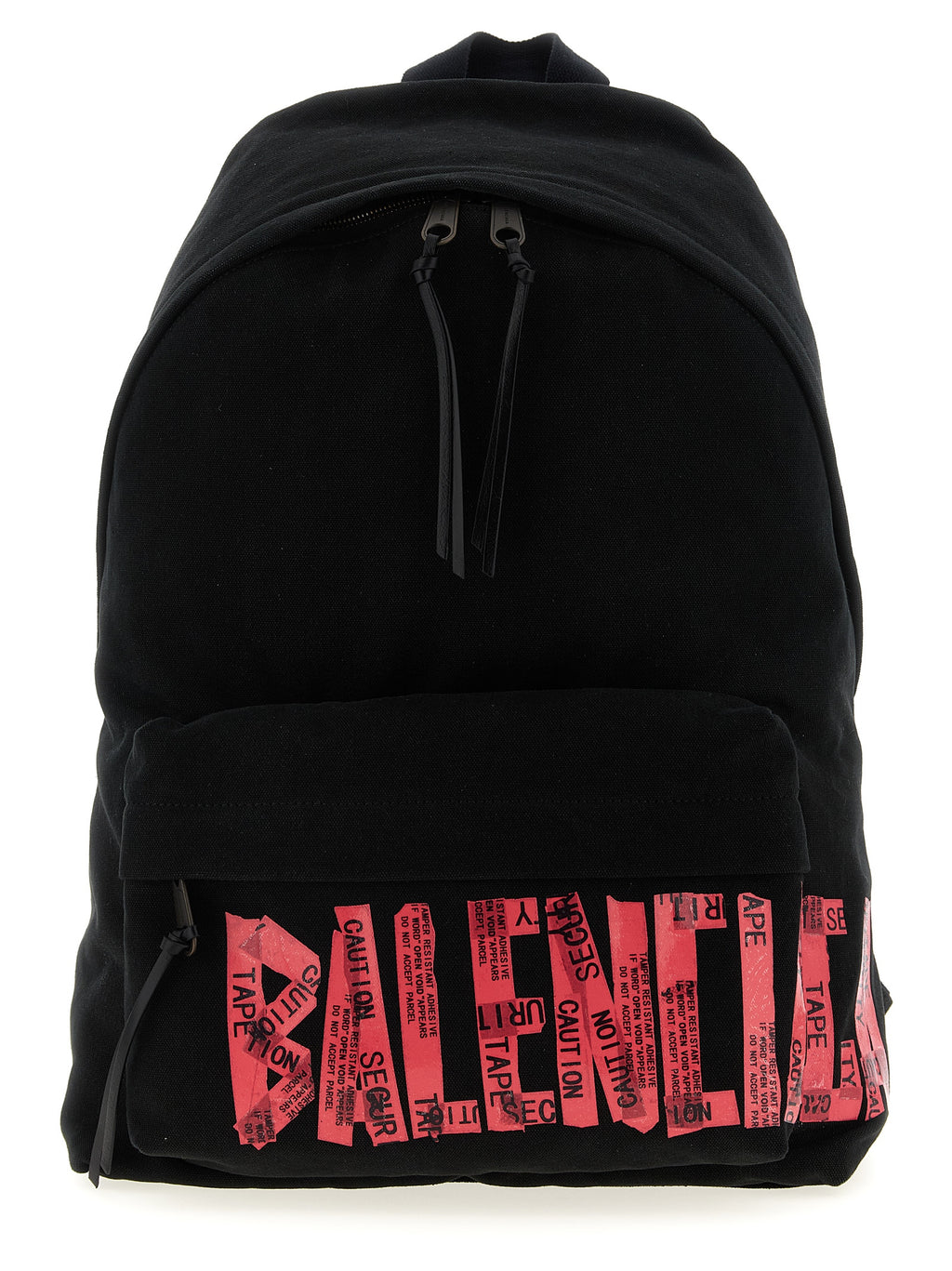 Sac à dos Balenciaga en coton noir avec logo distinctif et design moderne, visible sur l'image.