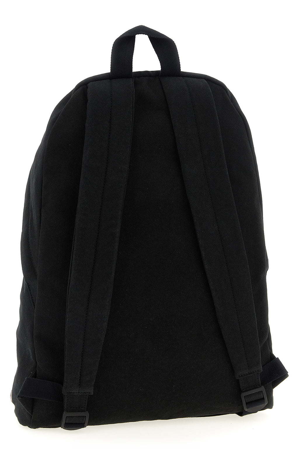Sac à dos noir en coton de Balenciaga, avec design moderne et détails élégants, visible sur l'image.