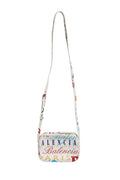 Sac à main Balenciaga City en cuir blanc avec motif graffiti, petit format et design élégant visible sur l'image.