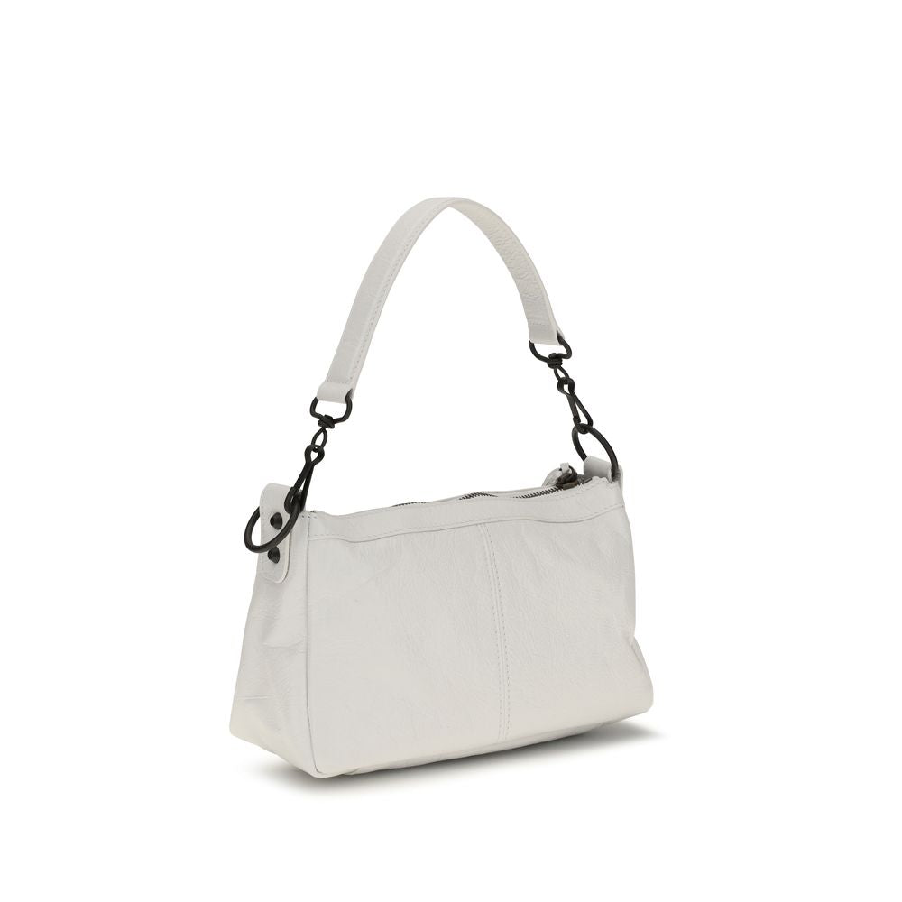 Sac à main Balenciaga en cuir blanc d'agneau Ovis Aries avec détails élégants et finition de haute qualité.