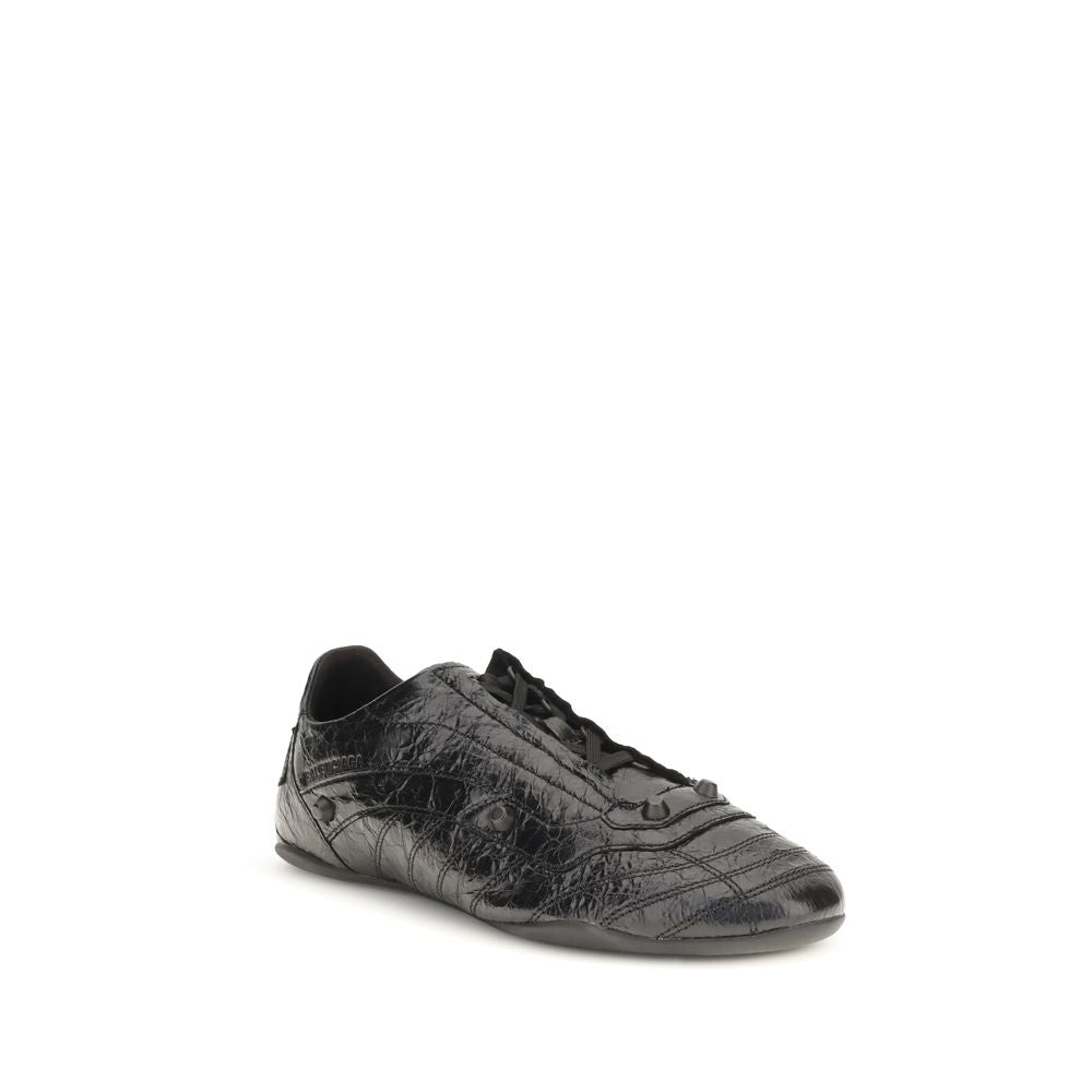 Sneakers Balenciaga Bos Taurus en cuir de veau noir, chaussures athlétiques élégantes et modernes.
