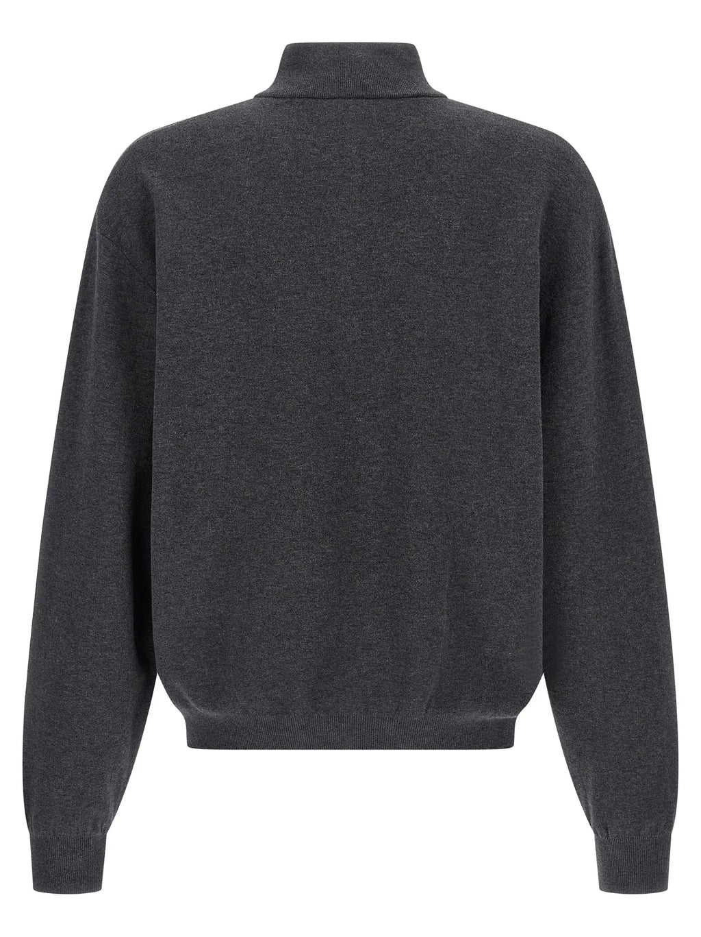 Cardigan gris en coton balenciaga avec maille texturée douce et poignets côtelés