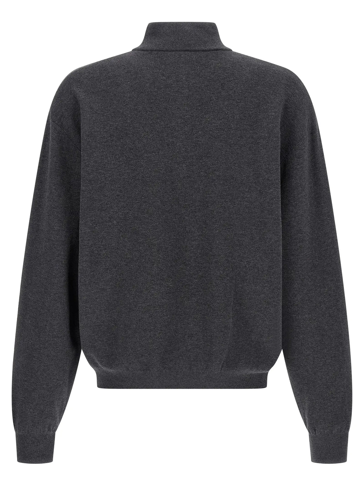 Cardigan gris en coton balenciaga avec maille texturée douce et poignets côtelés